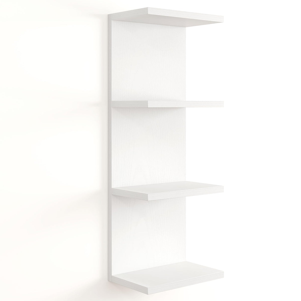 Fun Memories 7 Tier Wall Shelf Unit, Decorative Wall Mount Vertical Shelving, Floating Storage Home Decor Organizer Tall Tower Design Utility Shelving Bedroom Living Room