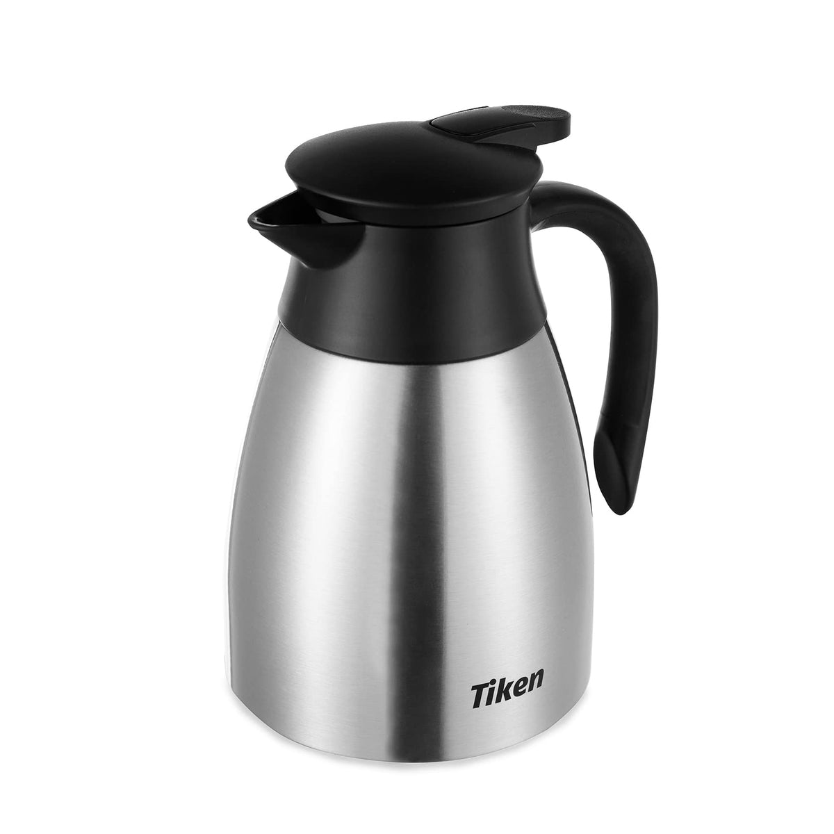 Tiken 85 Oz Thermal Coffee Carafe, Stainless Steel Insulated Vacuum Coffee Carafes For Keeping Hot, 2.5 Liter Beverage Dispenser (Black)