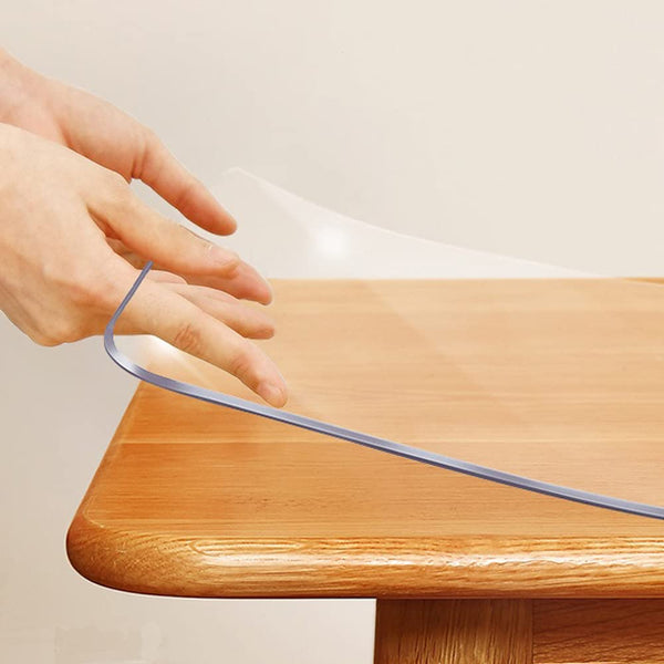 34x60 Transparent Table Protector Tablecloth Cover Desk Top Pad Mat for Glass Furniture Coffee Marble End Bed Sofa Side Bistro Bar Corner Night Stand Dinner Dining Room Table Thick Plastic PVC Vinyl