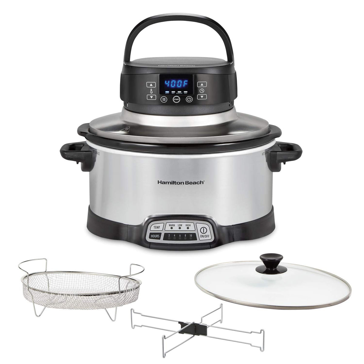 Hamilton Beach Stovetop Sear & Cook 6 Quart Slow Cooker, Silver, 33662