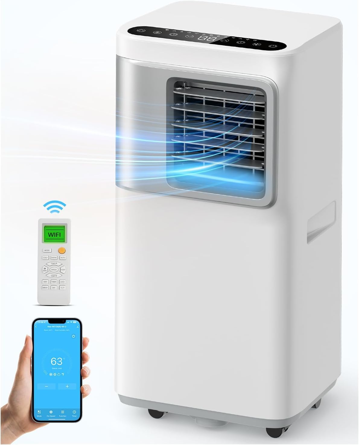 16000 Btu Portable Air Conditioners for Large Room up to 750 sq.ft 5-in-1 Smart AC Unit with WiFi APP/Remote Control, Fast Cooling, Dehumidifier & Fan, Window Kit Included