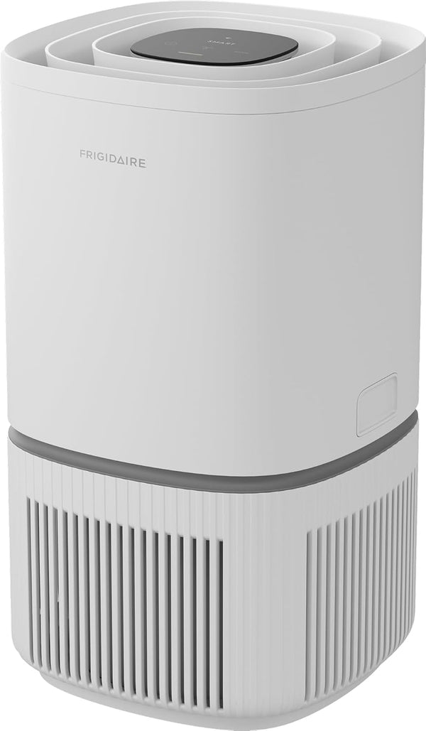 Frigidaire HEPA Air Purifier, 850 Square Feet of Coverage, Ultra Quiet, Air Quality Monitoring with Smart Mode and Built In Cord Winder in Shell White