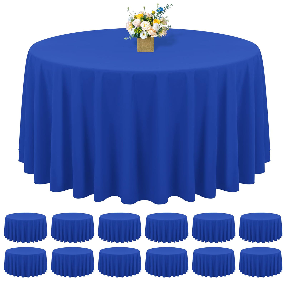 10 Pack Burgundy Round Tablecloths - 120 Inch, Polyester Table Cover for Round Table, Stain and Wrinkle Resistant Washable Fabric Tablecloth, Polyester Tablecloth for Wedding Banquet Parties
