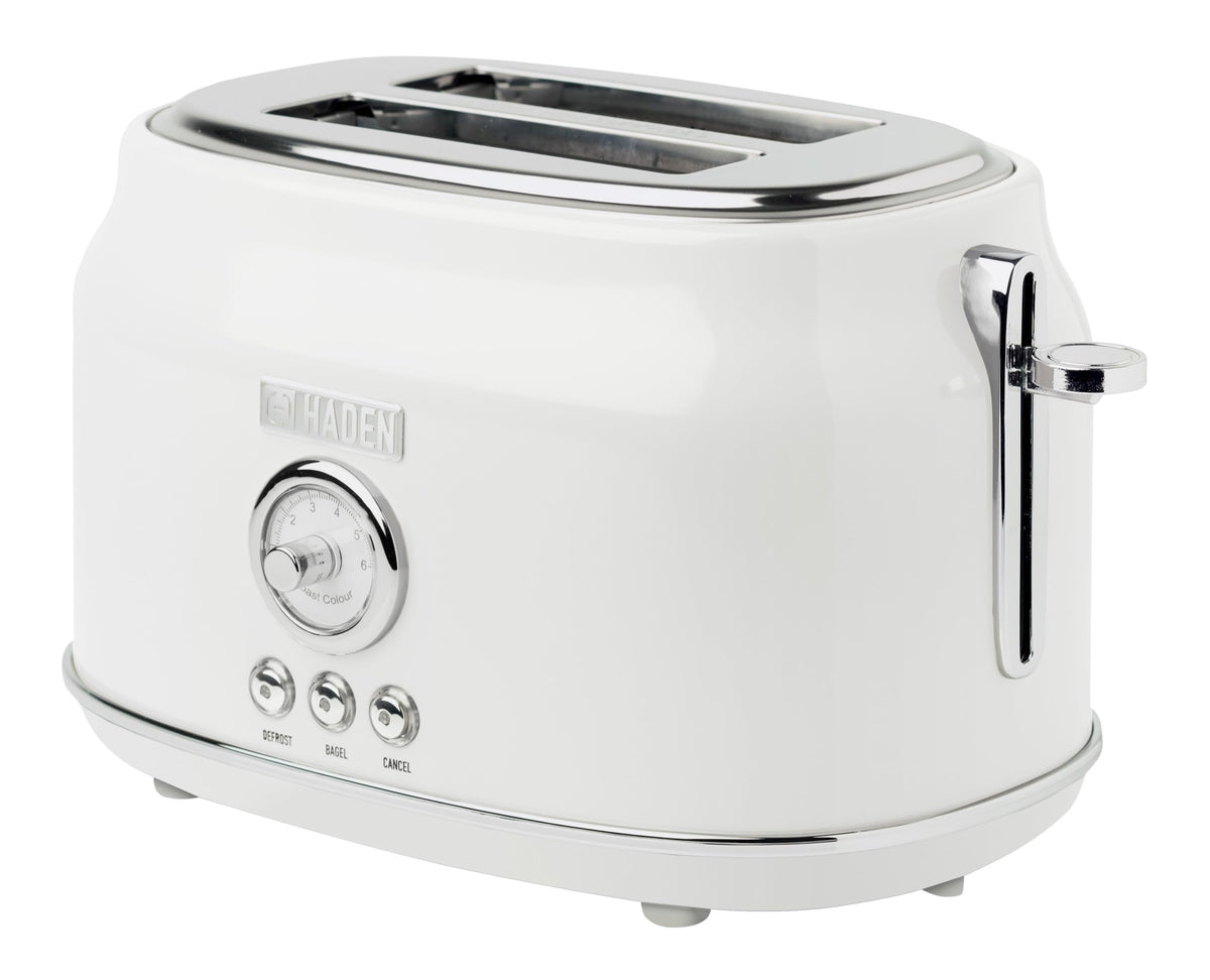 Haden Dorset ‎75003 Stainless Steel 900W Retro Toaster 2 Slice Wide Slot w/Removable Crumb Tray and Settings, Putty Beige Toasters w/Adjustable Browning Control, Smart Toaster