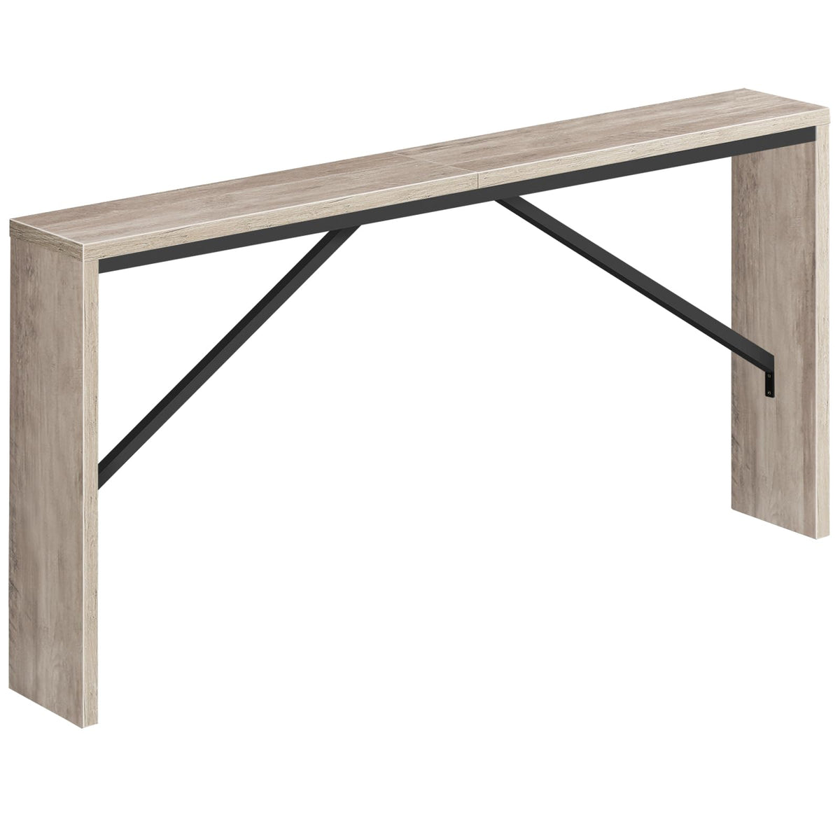 MAHANCRIS - Console Table 62.5 inches long behind the sofa, narrow entryway table, farmhouse dining table with angled metal frame, industrial console table for entryway, color