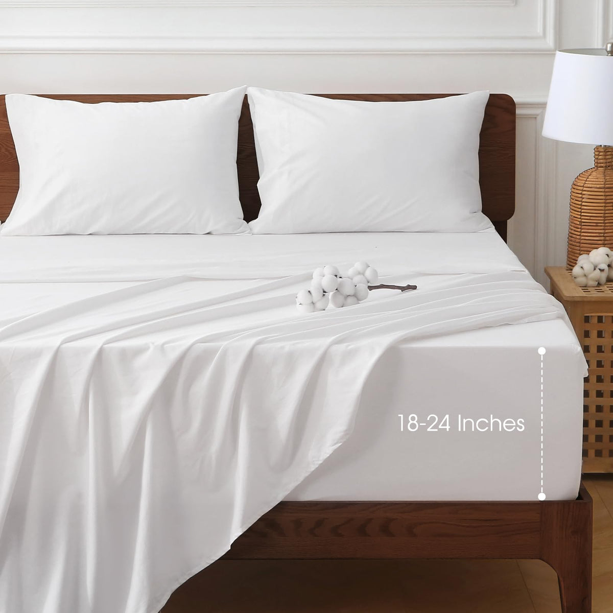 HYPREST Cooling Sheets Queen – Rayon Derived from Bamboo, Silk Soft & Breathable, No Sweat Luxury Sheet Set, Extra Deep Pocket Queen Sheets Fits 18"–24" Thick Mattress- Beige