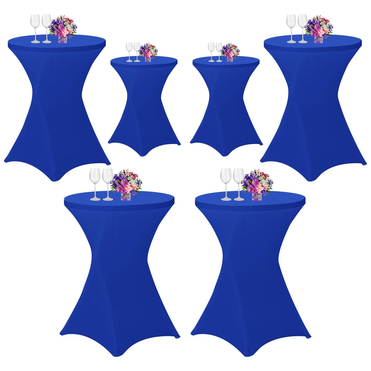 6 Pack Spandex Cocktail Table Cloth Stretch Square Corners Tablecloth 32"x43" Black Fitted High Top Table, Cocktail Round Tablecloth Table Cover for Bar Wedding Party Banquet Table(Beige)