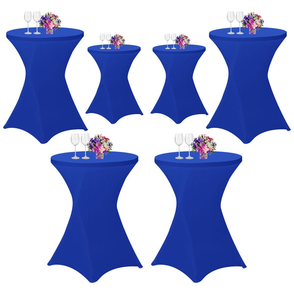 6 Pack Spandex Cocktail Table Cloth Stretch Square Corners Tablecloth 32"x43" Black Fitted High Top Table, Cocktail Round Tablecloth Table Cover for Bar Wedding Party Banquet Table(Beige)