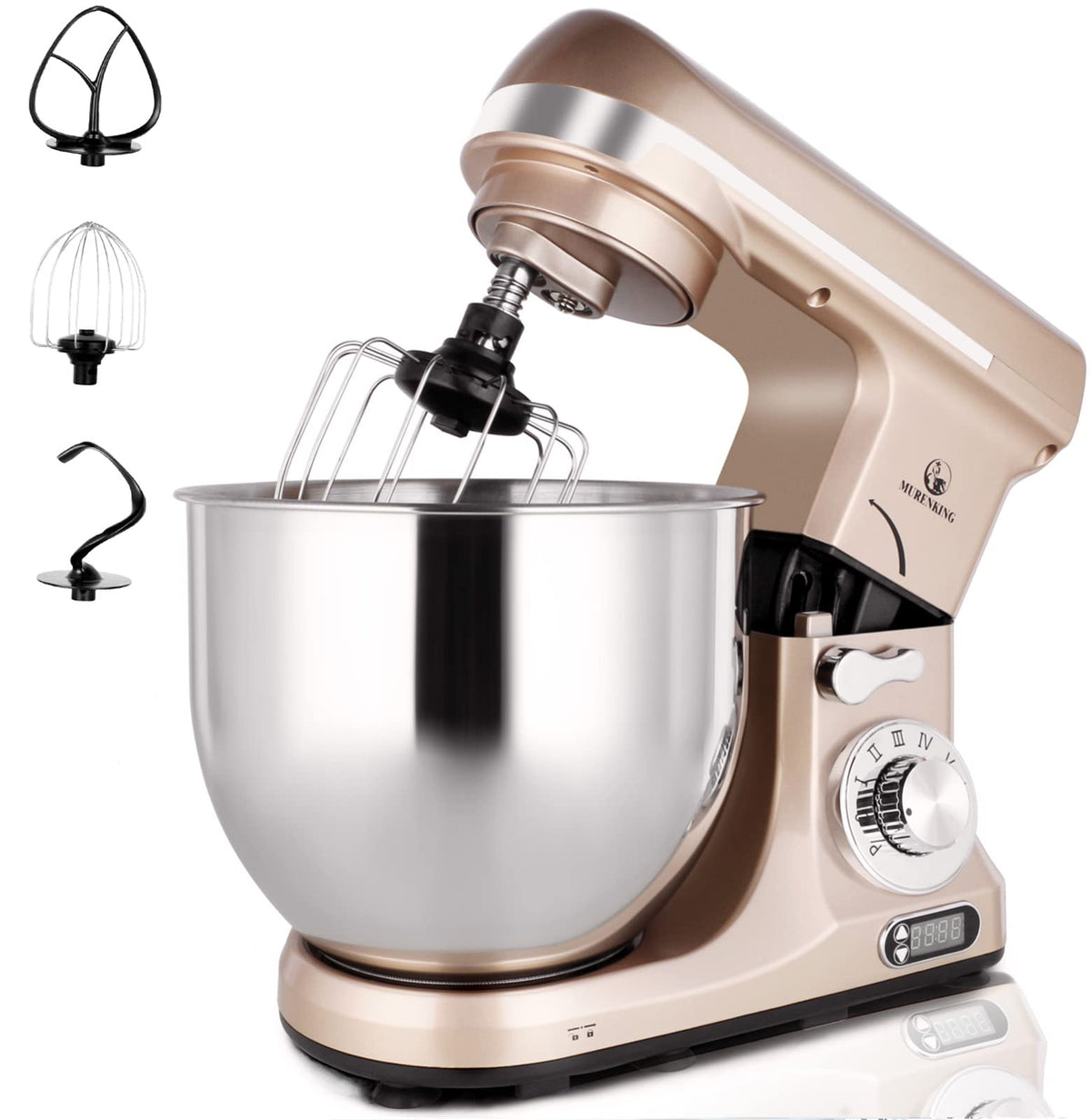 Professional Stand Mixer MK37A 500W 5-Qt Bowl 6-Speed Tilt-Head Food Electric Mixer Kitchen Machine (Gold)