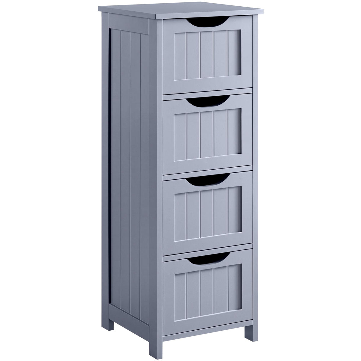 Yaheetech Bathroom Floor Cabinet, Wooden Side Storage Organizer, 4 Drawers Free-Standing Cabinet for Bathroom/Hallway/Living Room, Black
