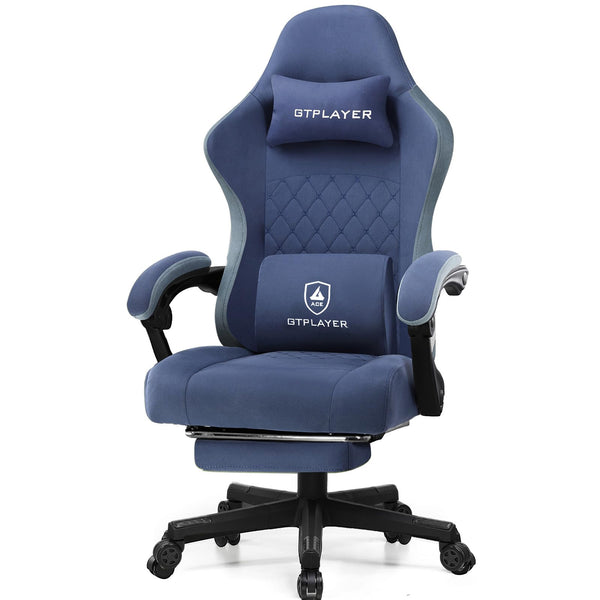 GTPLAYER Gaming Chair, Computer Office Chair with Pocket Spring Cushion, Linkage Armrests and Footrest, High Back Ergonomic Computer Chair with Lumbar Support Task Chair with Footrest