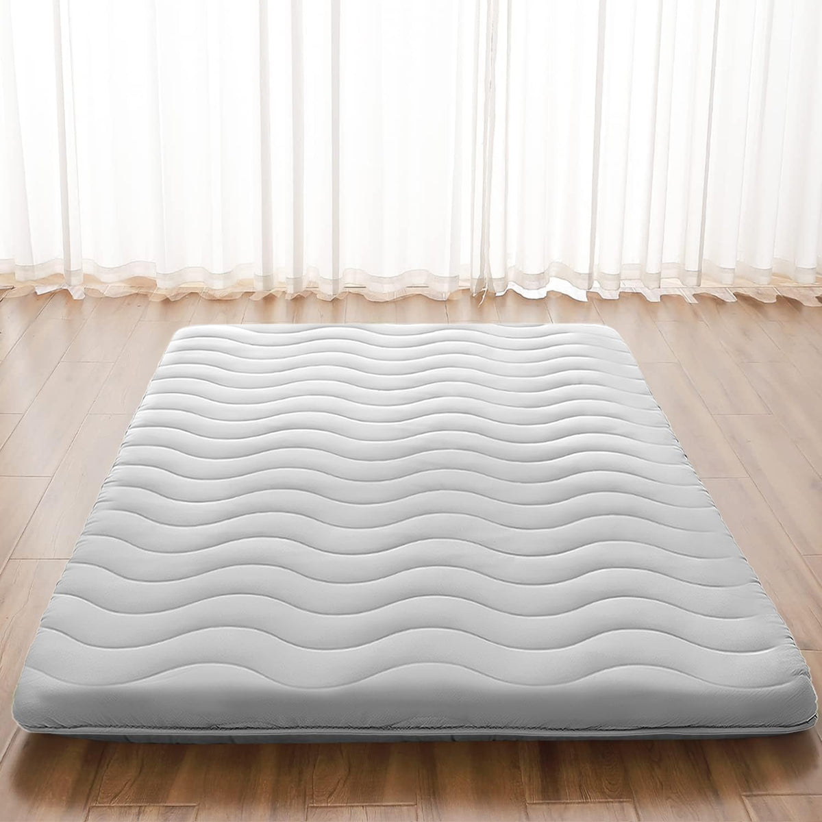 Japanese Floor Mattress, 100% High Density Comfortable Foam, 3.2" Thicken Foldable Mattress Tatami Mat Sleeping Pad, Ideal for Comfort and Support, Kids Floor Lounger Pillow Bed Sofa, Green, Twin