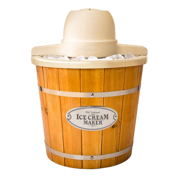 Nostalgia ICMP400W Old Fashioned Ice Cream Maker, Brown