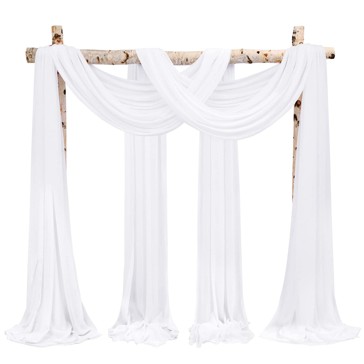 Wedding Arch Draping Fabric - 8 Panels 28" x 20ft Lavender Purple Drapes for Ceremony Chiffon Fabric Arbor Drapery Decorations Reception Sheer Backdrop Curtains