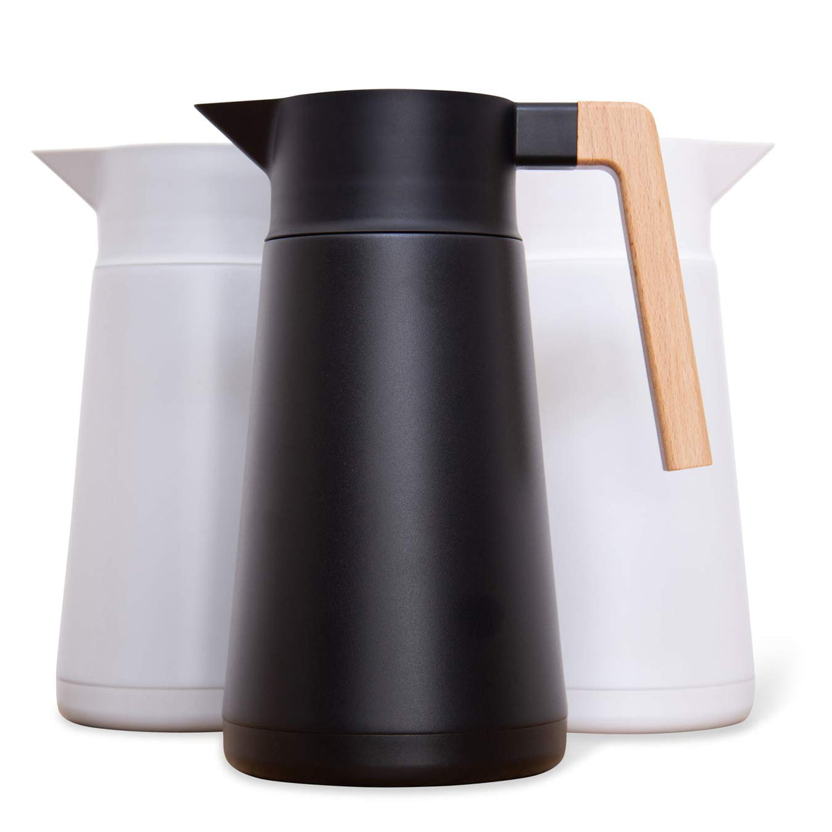 Large Thermal Coffee Carafe - Stainless Steel, Double Walled Thermal Pots For Coffee and Teas by Hastings Collective - Black, Vacuum Carafes With Removable Tea Infuser and Strainer 2010ml