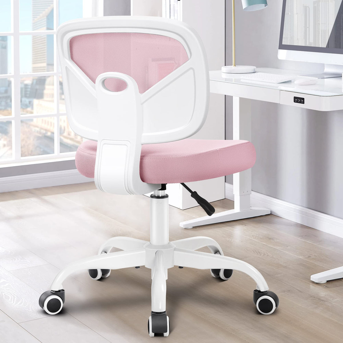 Primy Kids Desk Chair, Pink Study Chair for Boys Girls with Height Adjustable, Swivel Mesh Task Student Chairs for 4-12, Growing Teen Office Chair for Home/School/Office (Light Teal)