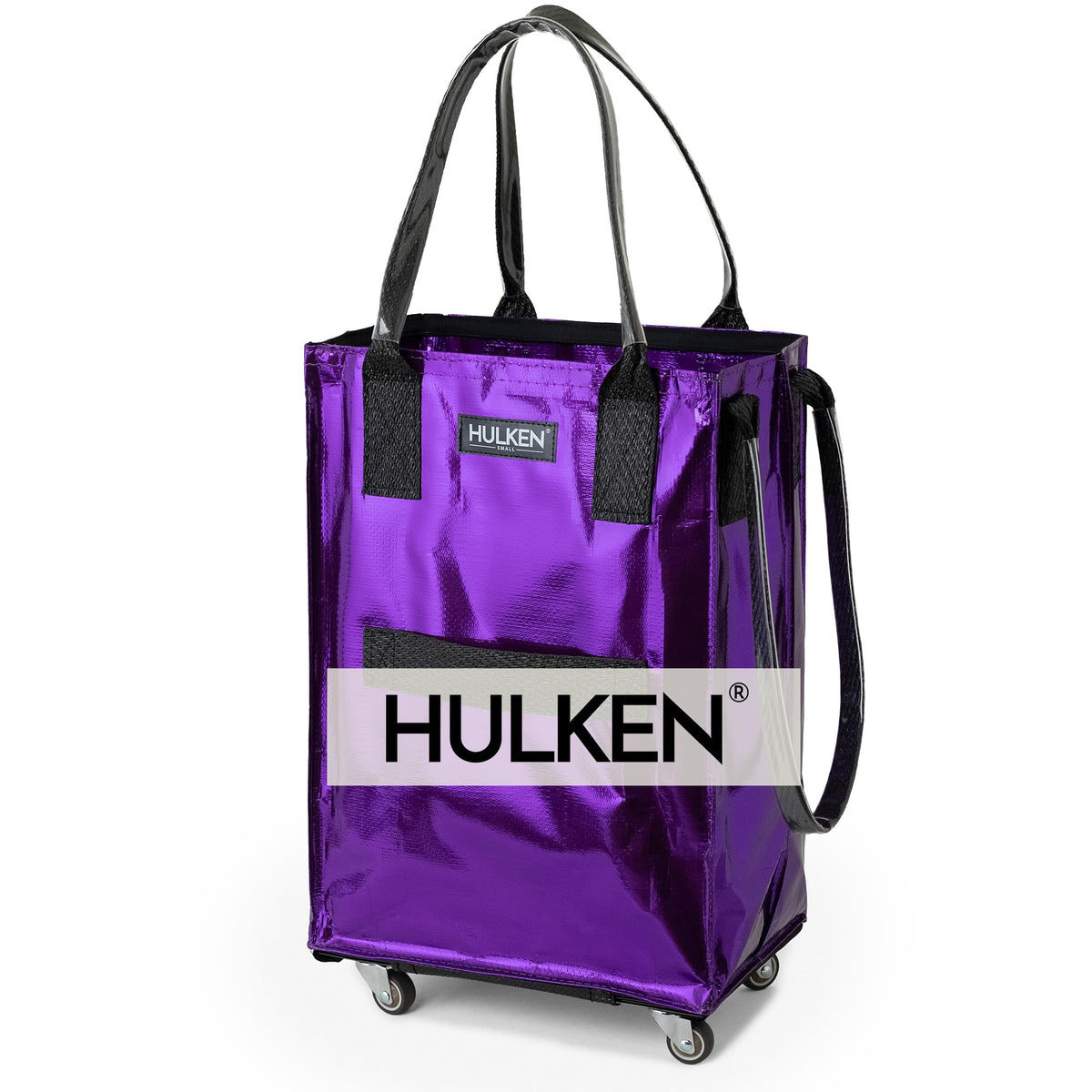 HULKEN - (Small, Ultraviolet) Reusable Shopping Bag on Wheels The shopping cart supports up to 15 kg, has sturdy handles, a zip and is flat, lightweight and foldable.