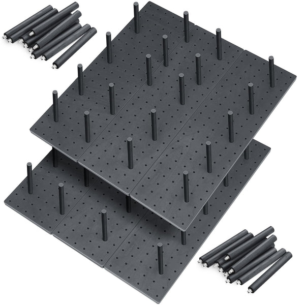 Kigley 6 Pcs Wood Pegboard Drawer Organizer with 48 Pegs - Peg Drawer Organizers for Dishes & Food Containers (20.98x5.91)