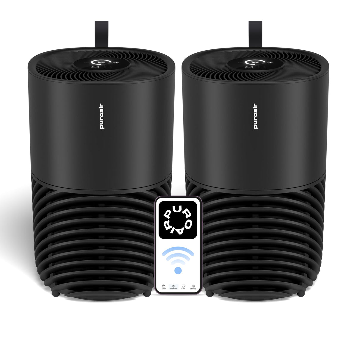 PuroAir 130i Air Purifier for Home Large Rooms - Covers Up To 600 Sq Ft - Filters Up To 99.9% of Pollutants, Smoke, Pollen, Dust - Quiet Air Filter - Air Purifiers for Bedroom (2 Pack)