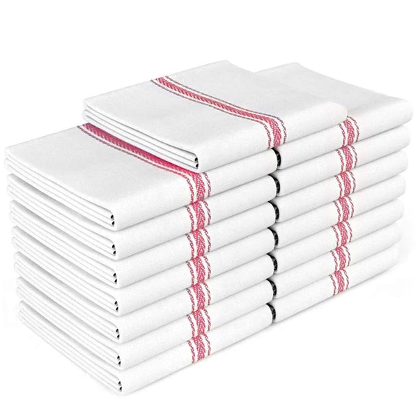 Zeppoli Classic Kitchen Towels, 15-Pack, 100% Natural Cotton, 14 x 25 inches (15 Pack)