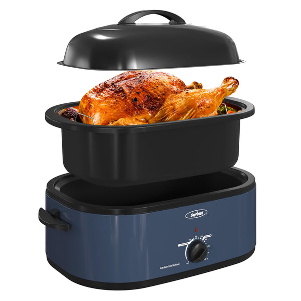 Sunvivi Electric Roaster Oven with Removable Pan, 20Qt Roaster Oven with Viewing & Self-Basting Lid,Black