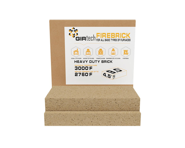 USM-6 Heavy Duty Firebricks 6-Pack Fireclay, Chamotte, 3000F - US Stove 9" x 4-1/2" x 1-1/4" Insulating, Replacement Fire Bricks for Fireplaces, Wood Stoves, Pizza Ovens, Steel Furnaces, Forge