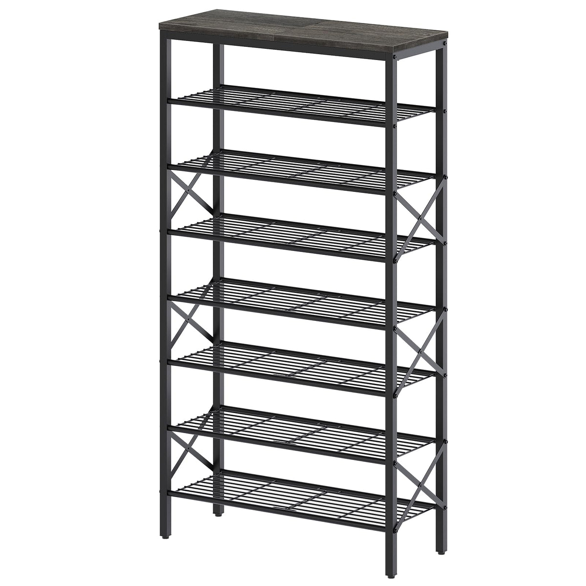 YATINEY 5 Tier Shoe Rack, Large Capacity Shoe Shelf, Shoe Storage Organizer for Closet, Durable and Stable, for Entryway, Hallway, Rustic Brown SS05BR