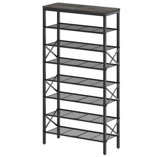 YATINEY 5 Tier Shoe Rack, Large Capacity Shoe Shelf, Shoe Storage Organizer for Closet, Durable and Stable, for Entryway, Hallway, Rustic Brown SS05BR