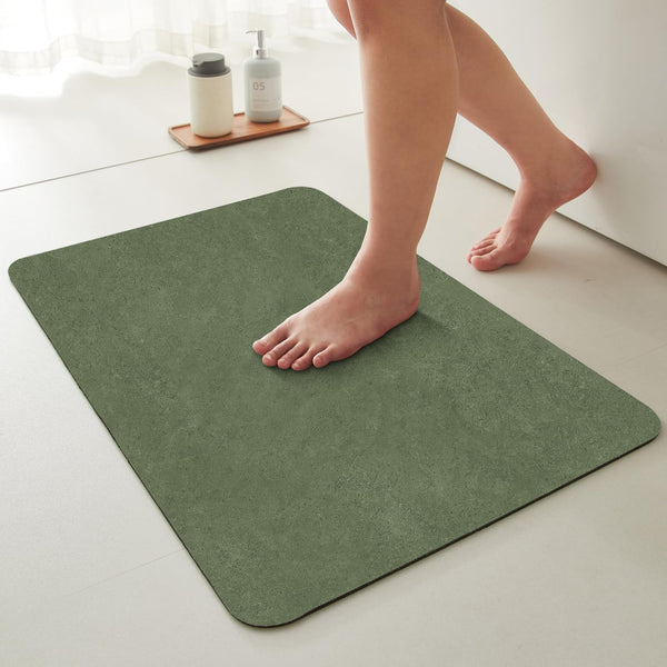 Bathroom Mat Quick Dry, Bathroom Rugs Non Slip Washable Thin Absorbent Bath Mat Fits Under Door Bathroom Floor Mat Perfect for Bath, Shower, or Sink 24"x60" Light Yellow