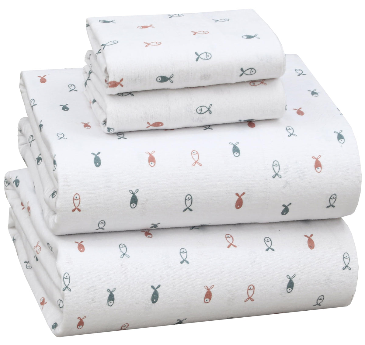 RUVANTI Flannel Sheets King Size - 100% Cotton Double Brushed King Bed Sheets Set - Deep Pockets 16 Inches - All Seasons Breathable & Extra Soft - Warm & Cozy, 4 Piece, Cabin Plaid