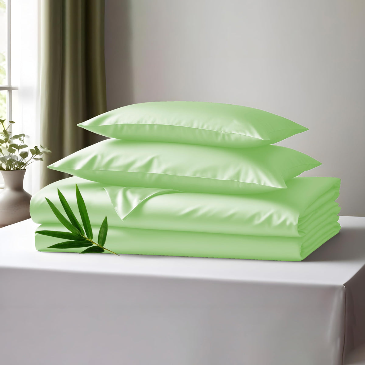 LINENWALAS Organic Bamboo Sheets Set 4 PC - 100% Natural Softest Coolest Bedding (Full, Ivory)