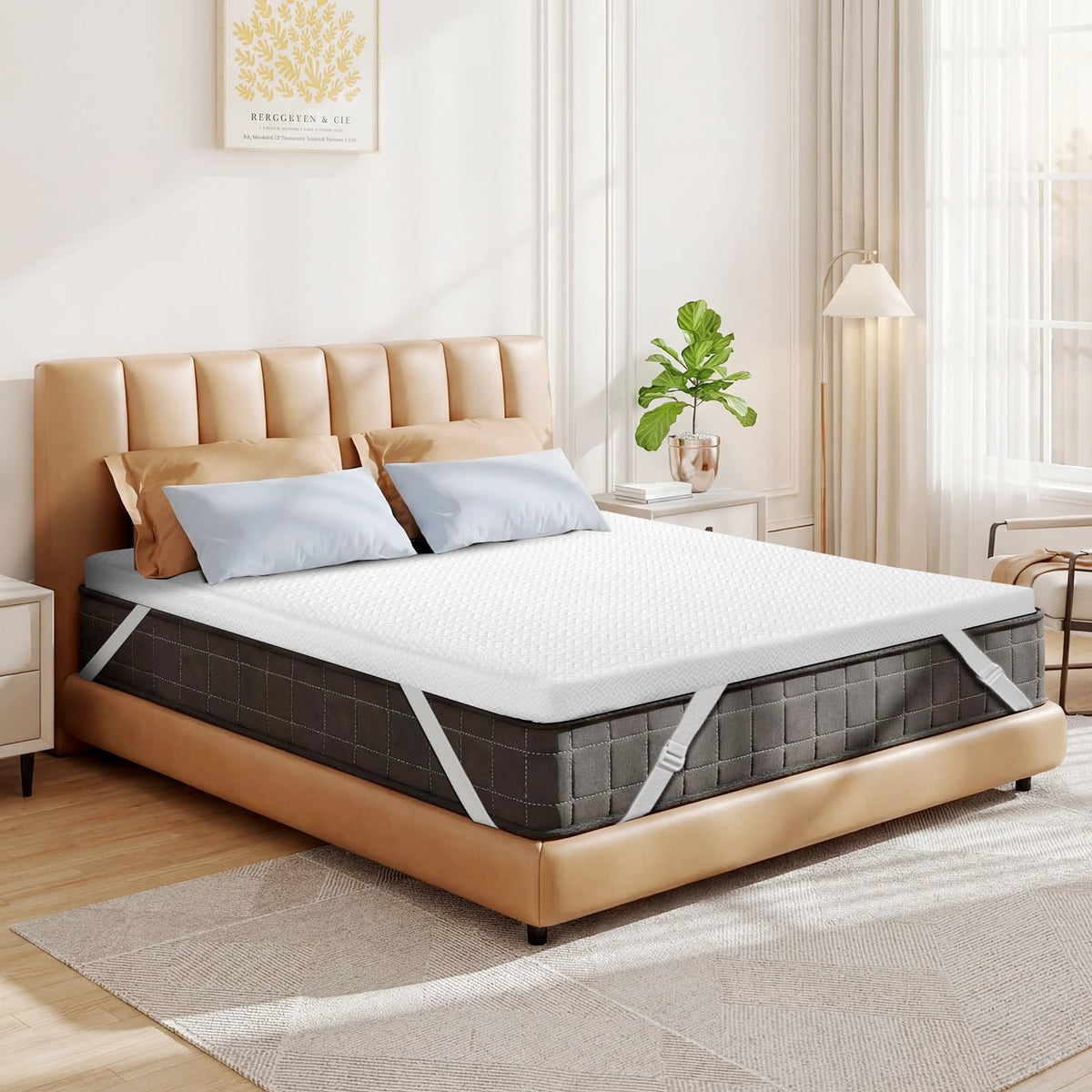 Czpalo 4 Inch Gel Memory Foam Mattress Topper Twin, Cooling Mattress Topper with Removable & Washable Bamboo Cover, CertiPUR-US Certified