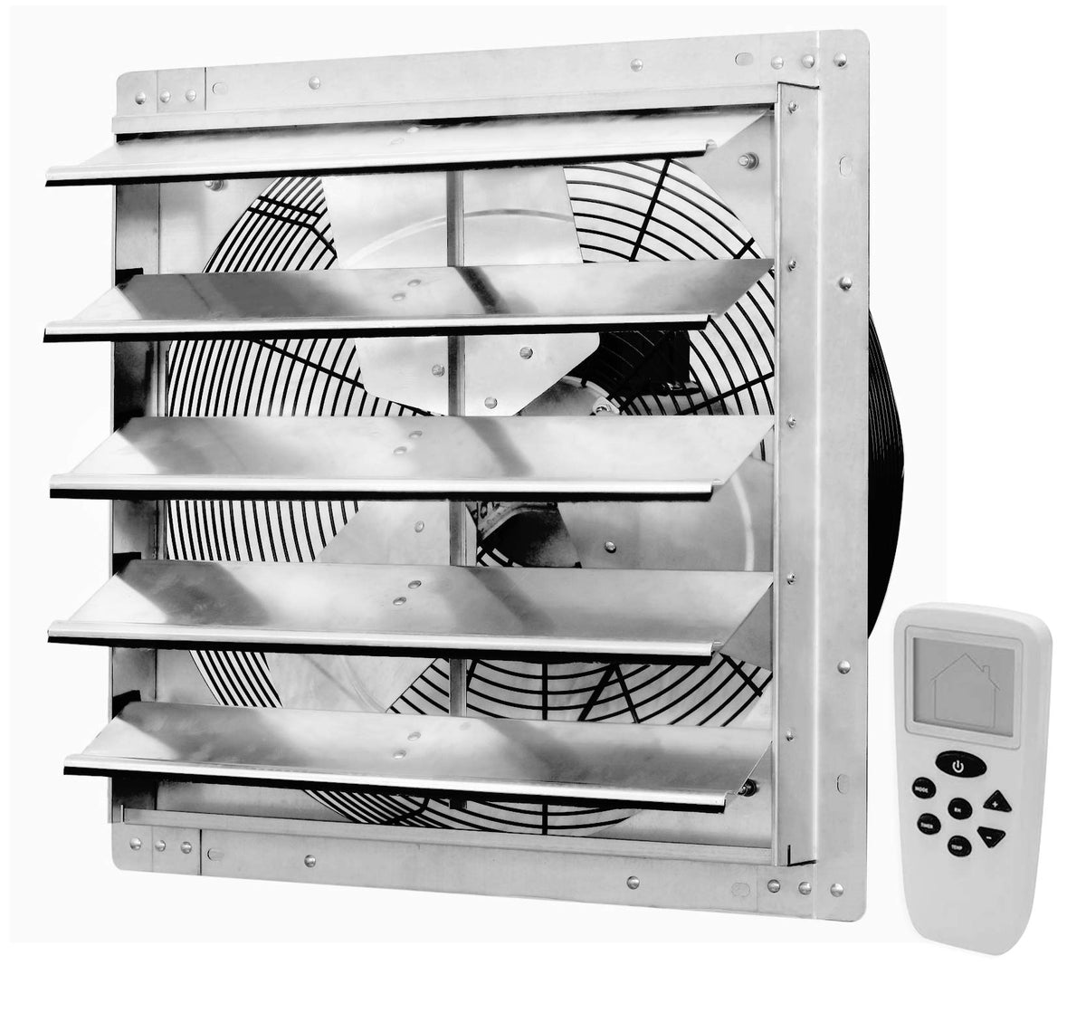 iLiving - 16" Wall Mounted Exhaust Fan - Automatic Shutter - Variable Speed - Vent Fan For Home Attic, Shed, or Garage Ventilation, 1200 CFM, 1800 SQF Coverage Area (Power Cord Not Included)