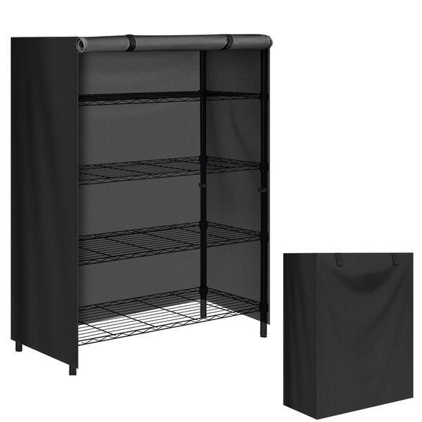 Storage Shelf Cover,Waterproof Shelf Cart Cover Protective Outdoor Indoor Wire Rack Dust Cover with Zipper (48" Wx18 Dx72 H)