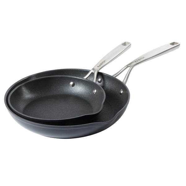 Babish 10 Piece Hard Anodized Laser Titanium Forever Non Stick Technology Durable Pots and Pans Cookware Set - Black