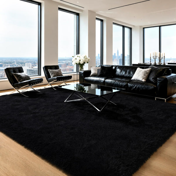 HOMORE Brown Rug for Living Room, 6x9 Fluffy Shag Area Rug for Bedroom, Super Soft Coffee Rugs for Room Decor, Large Rugs Carpets for Kids Nursery Girls Home Dorm Decor