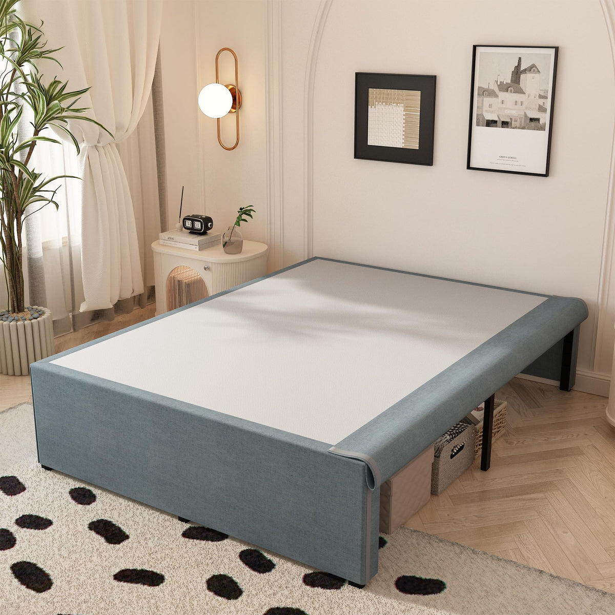 Maenizi 12 Inch Bed Frame Queen Size No Box Spring Needed, Heavy Duty Queen Platform Metal Bed Frame Support Up to 3000 lbs, Easy Assembly, Noise Free, Black