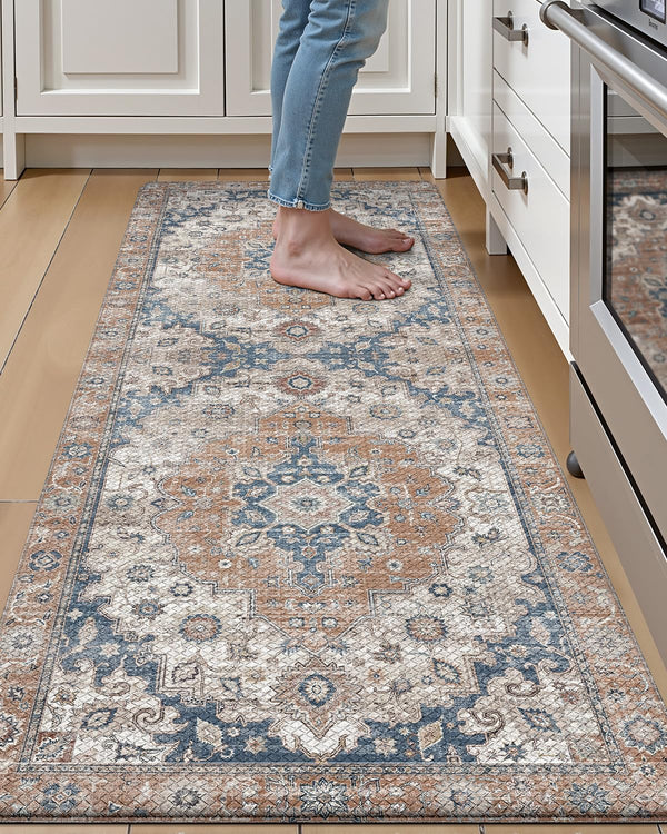 LUMI Anti Fatigue Kitchen Mat, Ultra-Soft PVC Non-Slip Rugs for Standing Comfort in Desk Office, Sink, Laundry Areas, 17"x59" Waterproof Stain Resistant Floor Pad