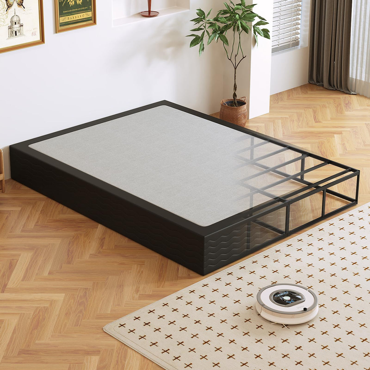 Queen Box Spring, Heavy Duty Metal Frame Mattress Foundation with Fabric Cover, Easy Assembly, Noise-Free (10 Inch, Queen)