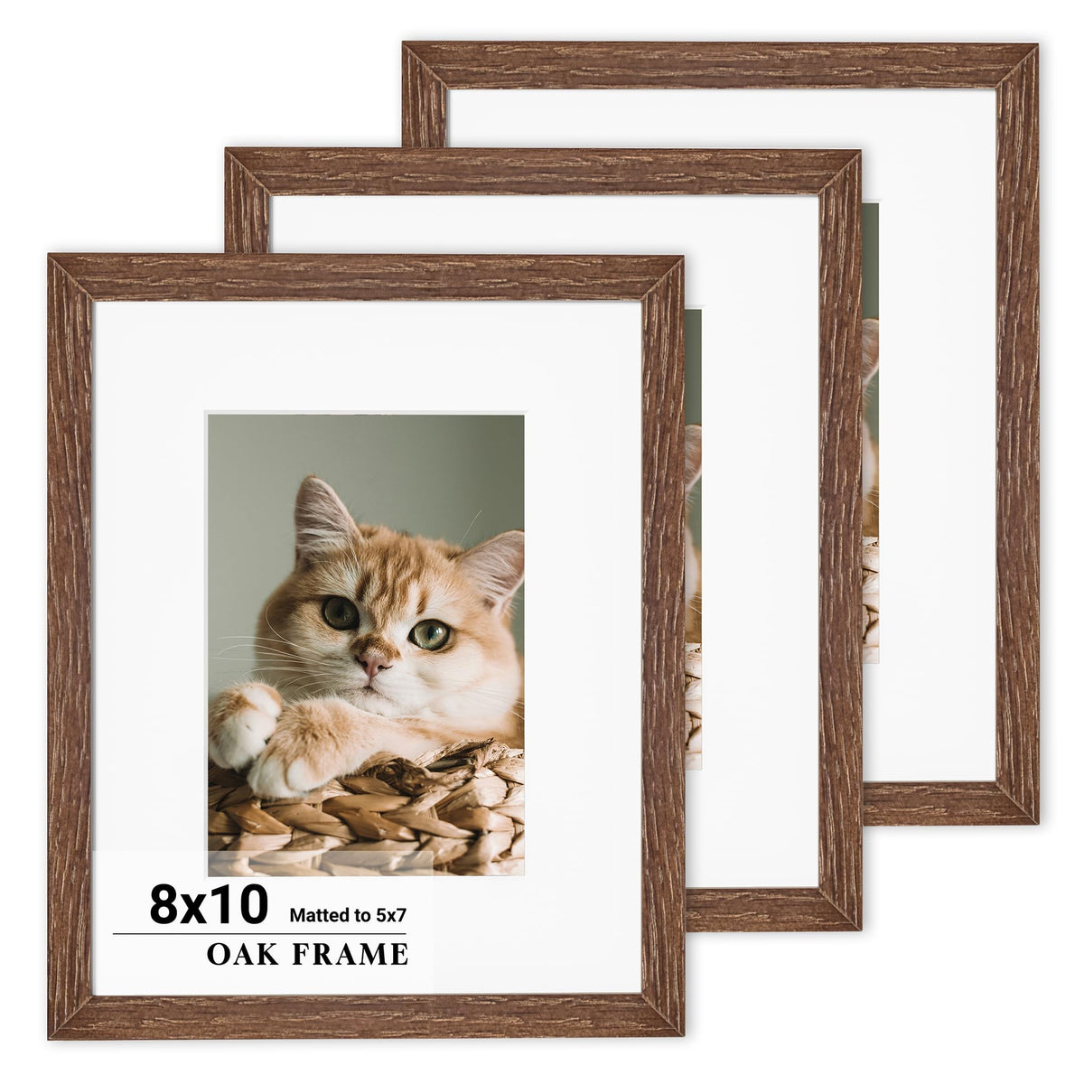 16x20 Picture Frame for wall,Premium Natural Solid Wooden Poster Frames Mat for 11x14 Picture & Tempered Glass,Art Photo and Wall Decor,Vertical or Horizontal Wall Hanging-Natural Oak 3 Packs