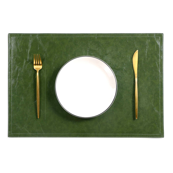 Jovono-Faux Leather Placemats, Set of 4 Pu Table Mats, Easy to Clean, Heat & Stain Resistant for Office Conference Table,Dinging Home Decor