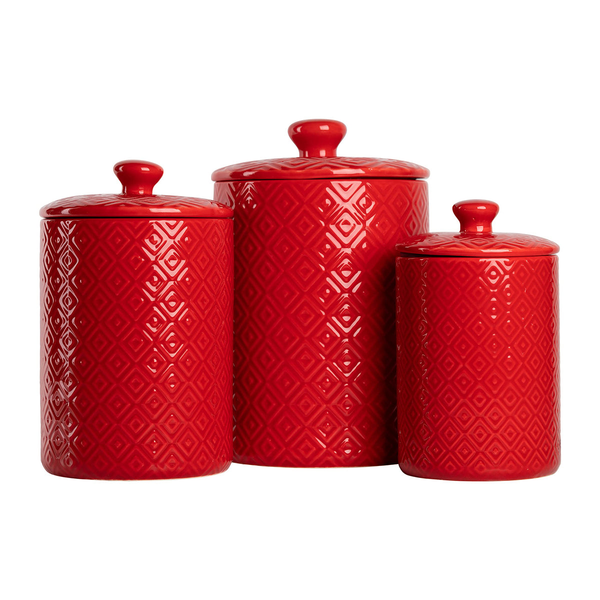 10 Strawberry Street Kitchen Canister, 3 Piece Set, Marquis Blue