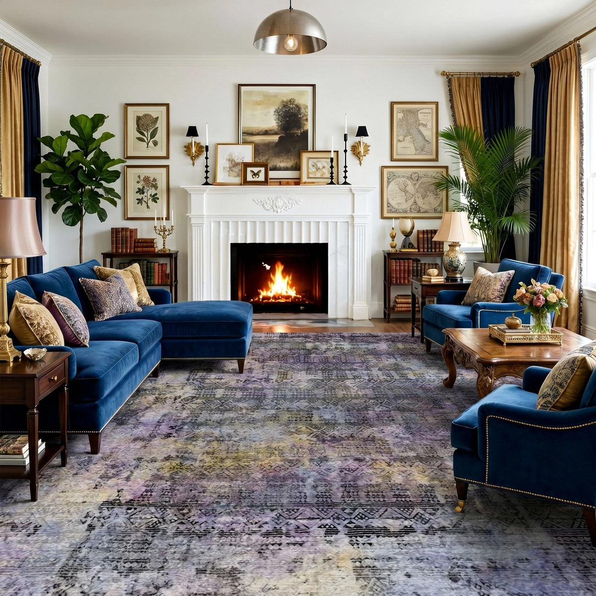 Kokia Abstract Area Rugs Washable Indoor 6x9 Rug Boho Distressed Retro Low Pile Non-Slip Non-Shedding Pink Orange Carpet Bedroom Living Room Dining Room, Oslo Sunrise