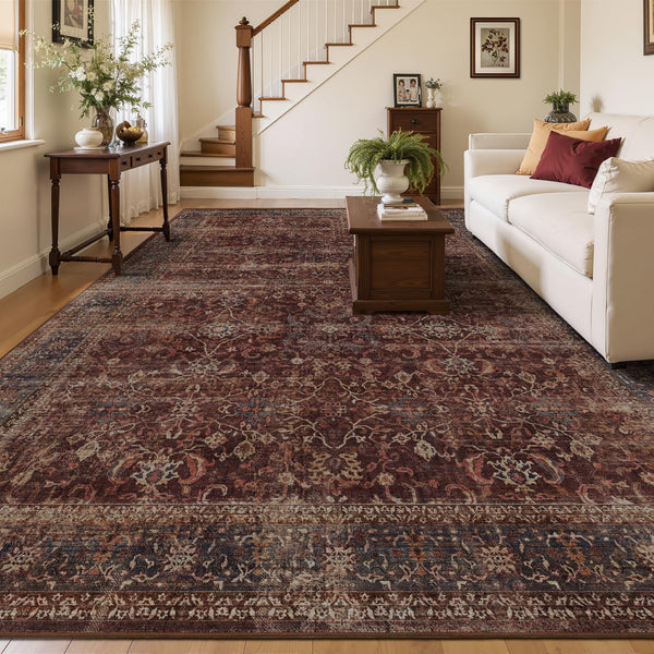 Teal 2x3 Washable Kitchen Rugs Non Slip, Boho Ultra Thin Door Mats Indoor Entrance, Vintage Medallion Classic Entryway Rug, Low Pile Small Rug for Inside Entry/Foyer/Bathroom/Bedside